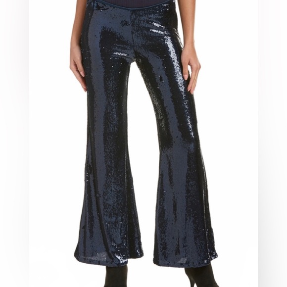 Free People sequins dress pants in deep blue Jewel size 0 - Picture 1 of 10